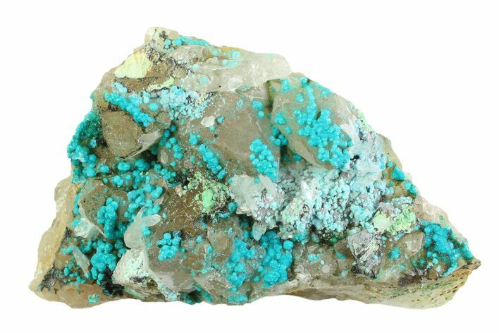 Vibrant Teal Chrysocolla with Quartz Formation - Peru #358717
